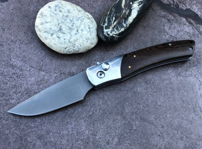 Выкидной нож "Барс": сталь - s390 ; рукоять -венге
