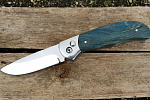 Выкидной нож &amp;quot;Рысь&amp;quot;: сталь - Bohler М390; рукоять - карельская береза