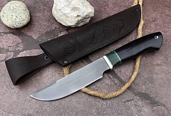 Нож "Секач": сталь - Bohler s390; рукоять - черный граб - карельская береза - мельхиор