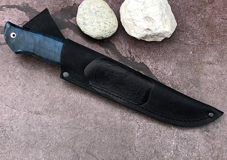 Нож "Волк - 2": сталь - Bohler s390; рукоять - карельская береза - мельхиор