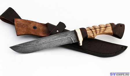 Нож "Куница": сталь - ХВ-5 (алмазная); рукоять - венге, орех